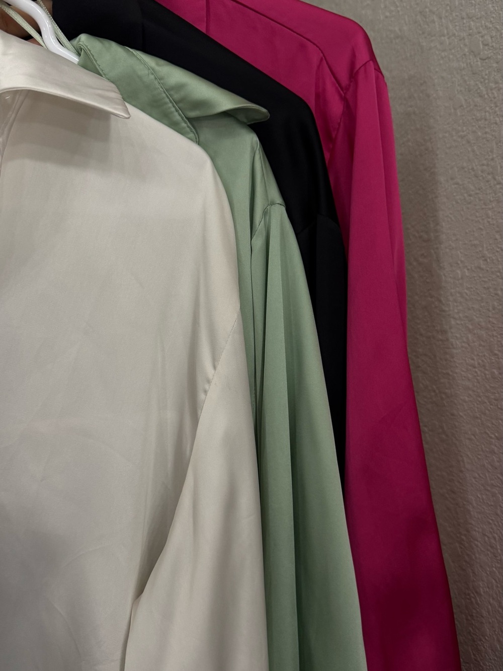 Women’s classic Button-Up Shirt - White, Sage, Black, Fuchsia